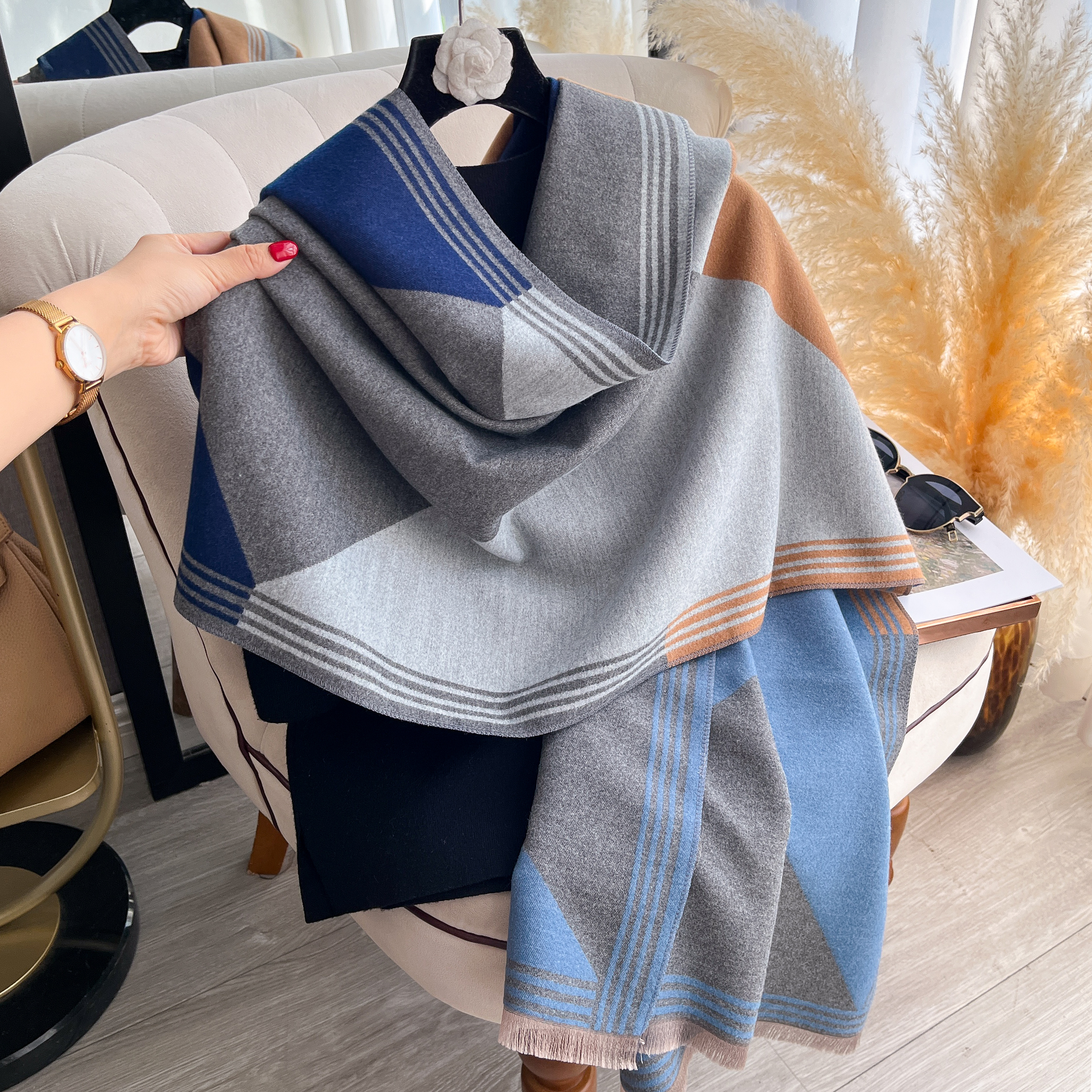 2025 Luxury Winter Cashmere Sc - Woven Scarf Blanket บทวิจารณ์และราคา