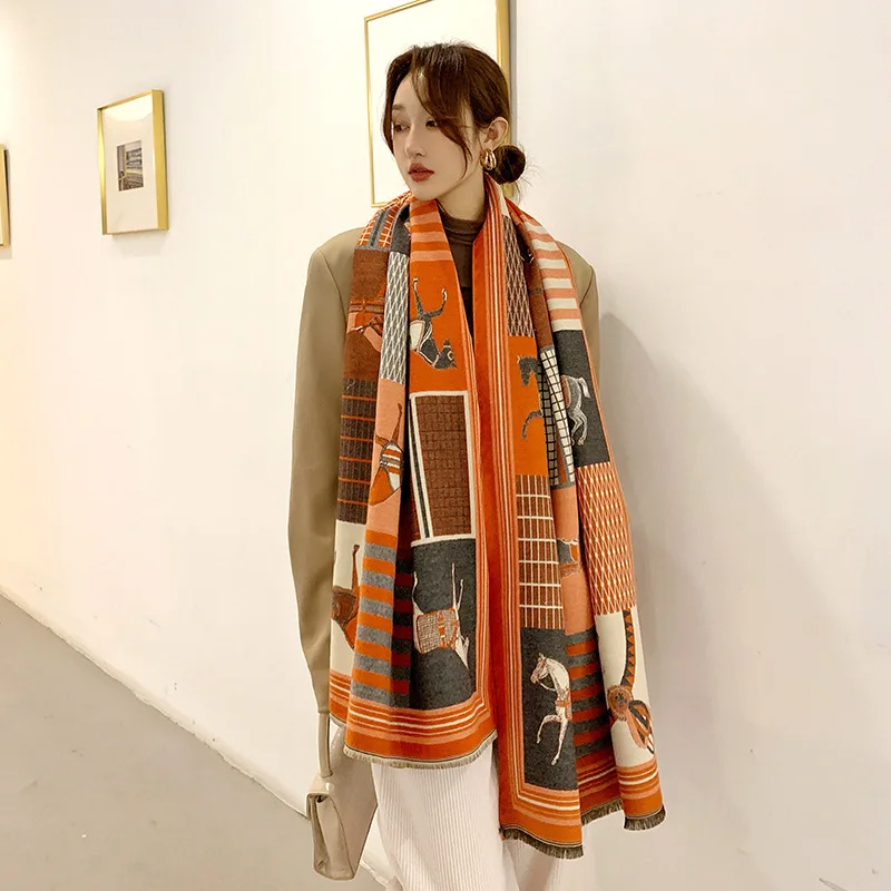 2024 New Luxury Winter Cashmer - Woven Scarf Blanket บทวิจารณ์และราคา