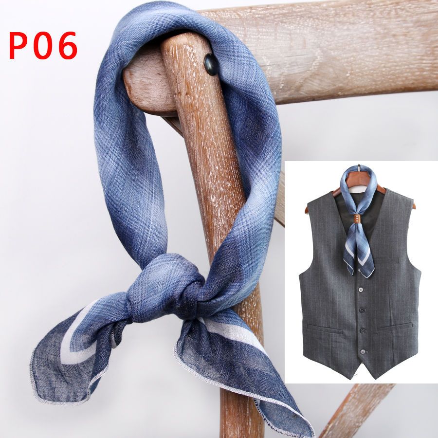 Men's Square Scarf with Button - Ascot Neck Scarf บทวิจารณ์และราคา
