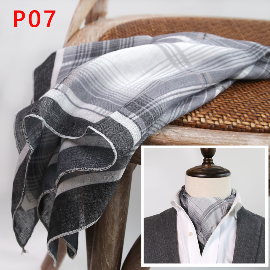 Men's Square Scarf with Button - Ascot Neck Scarf บทวิจารณ์และราคา