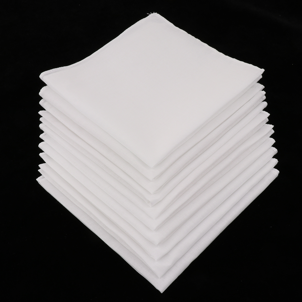 20/40pcs Plain Check Pocket Sq - Handkerchief Cotton Men บทวิจารณ์และราคา