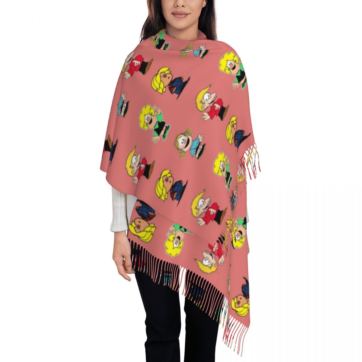 Womens Tassel Scarf Mafaldas C - Pashmina Wrap Large บทวิจารณ์และราคา