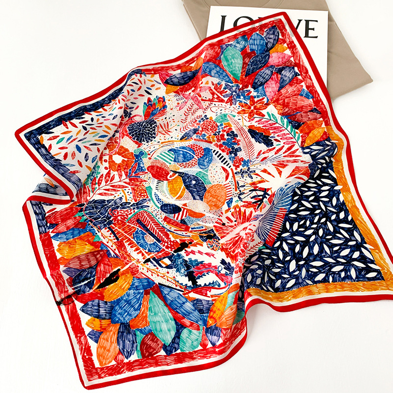 53cm Square Silk Scarf Women N - Scarf Silk Square บทวิจารณ์และราคา