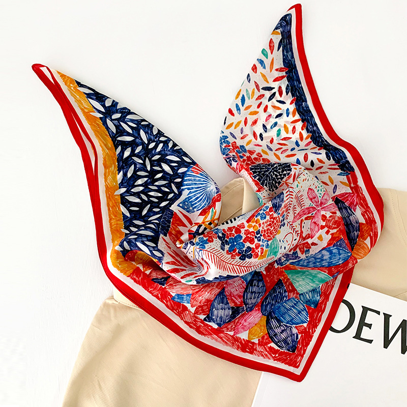 53cm Square Silk Scarf Women N - Scarf Silk Square บทวิจารณ์และราคา