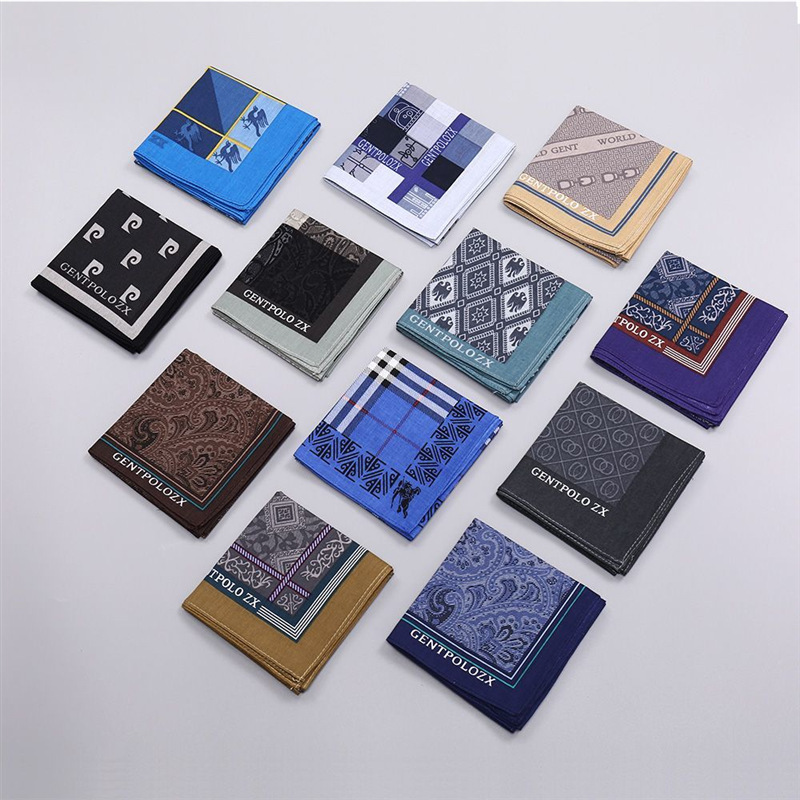 3Pcs Men's Pure Cotton Printed - Handkerchief Cotton Men บทวิจารณ์และราคา