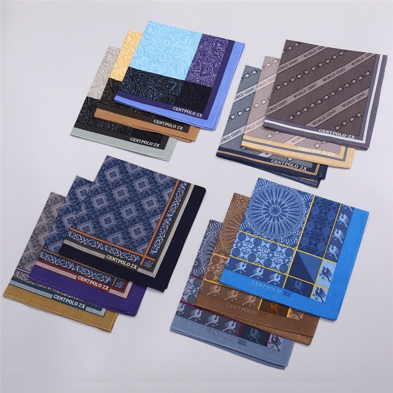3Pcs Men's Pure Cotton Printed - Handkerchief Cotton Men บทวิจารณ์และราคา