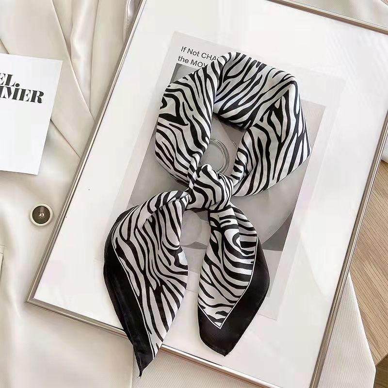 New Fashion Zebra Printed Squa - Ascot Neck Scarf บทวิจารณ์และราคา