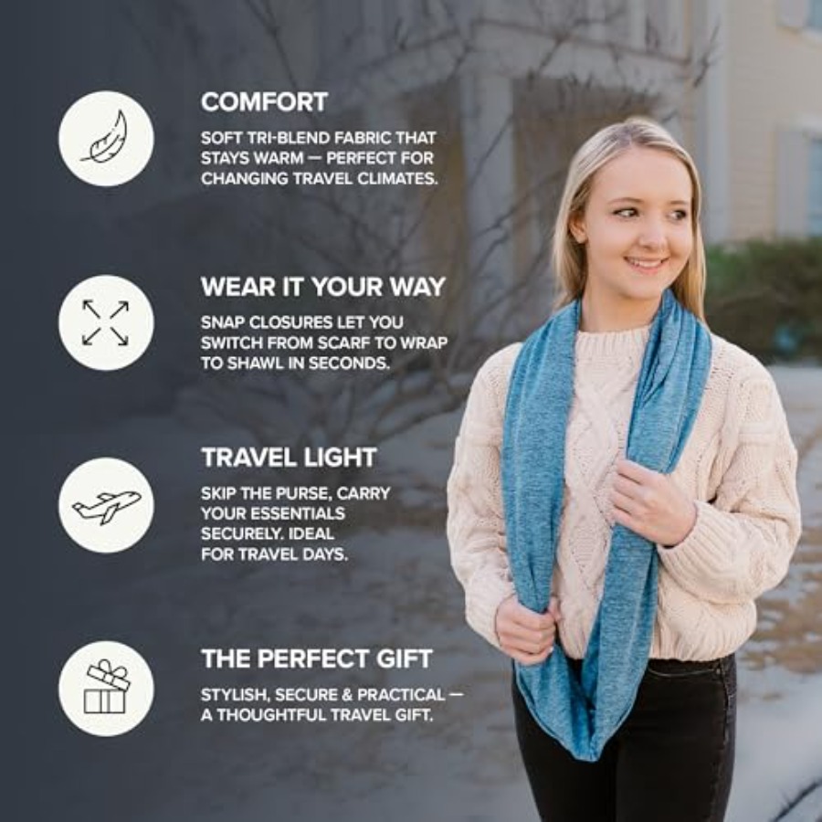 Infinity Travel Scarf Loop wit - Infinity Scarf Knit บทวิจารณ์และราคา