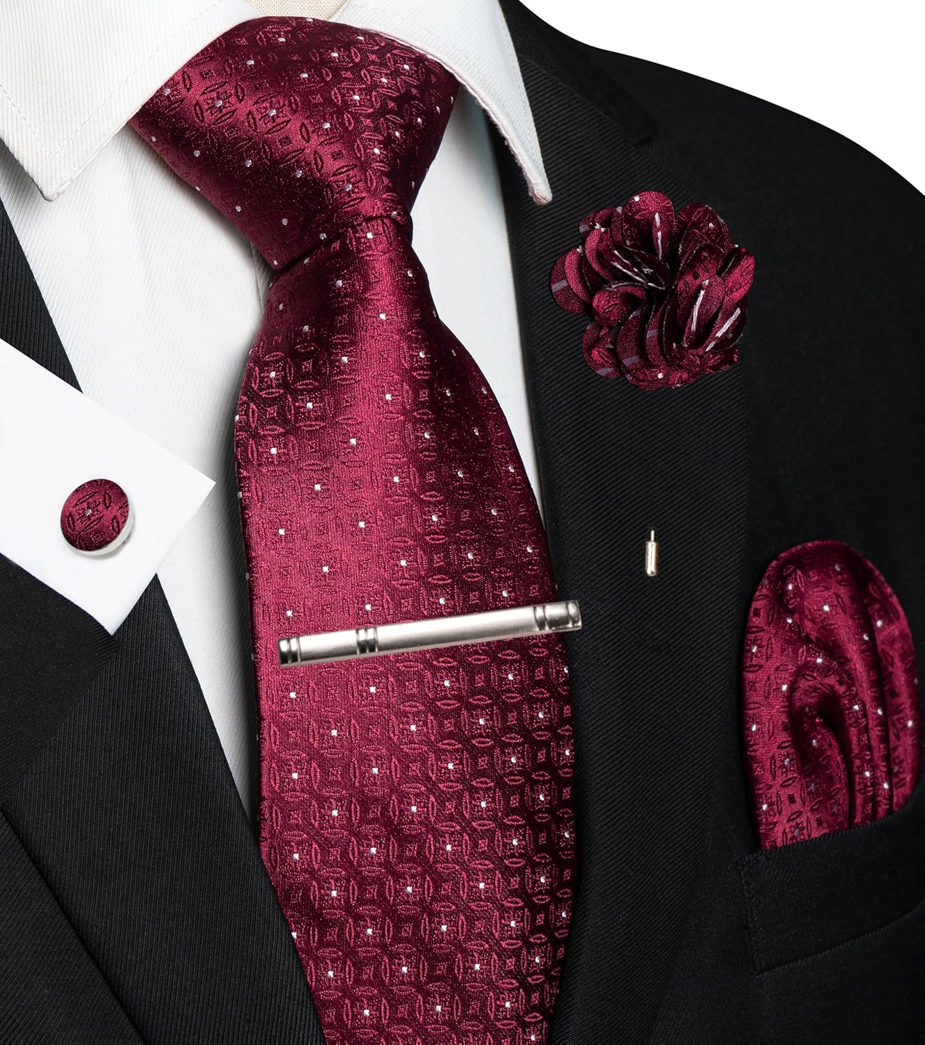 5PCS Men's Tie Set with Pocket - Pocket Square Set บทวิจารณ์และราคา