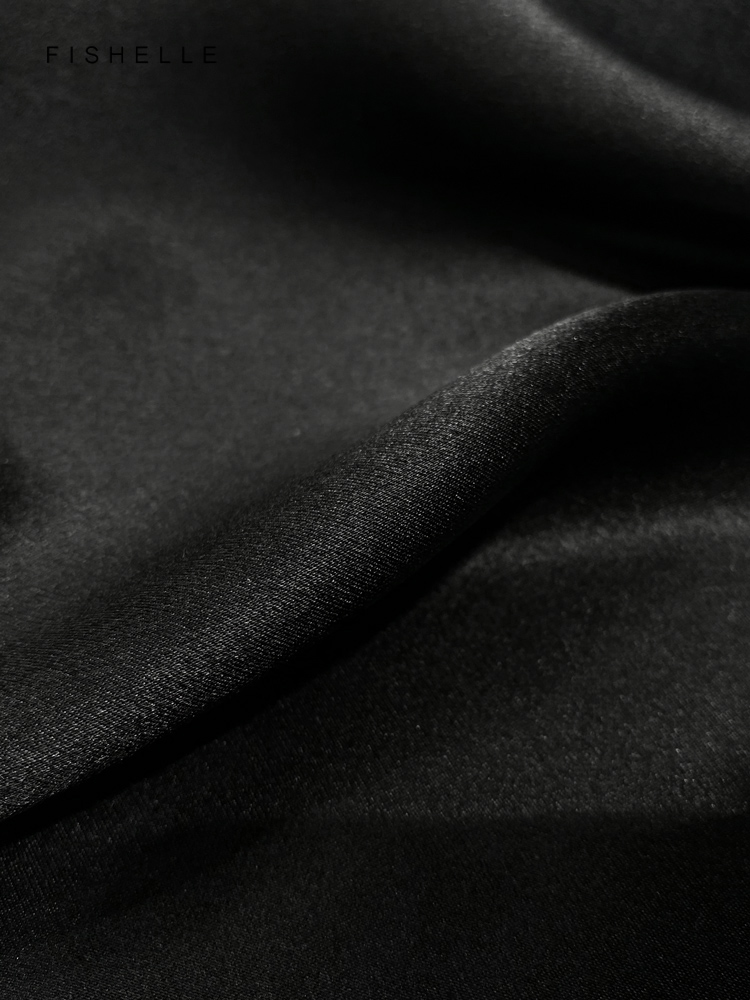 Solid color black pure silk sc - Ascot Neck Scarf บทวิจารณ์และราคา
