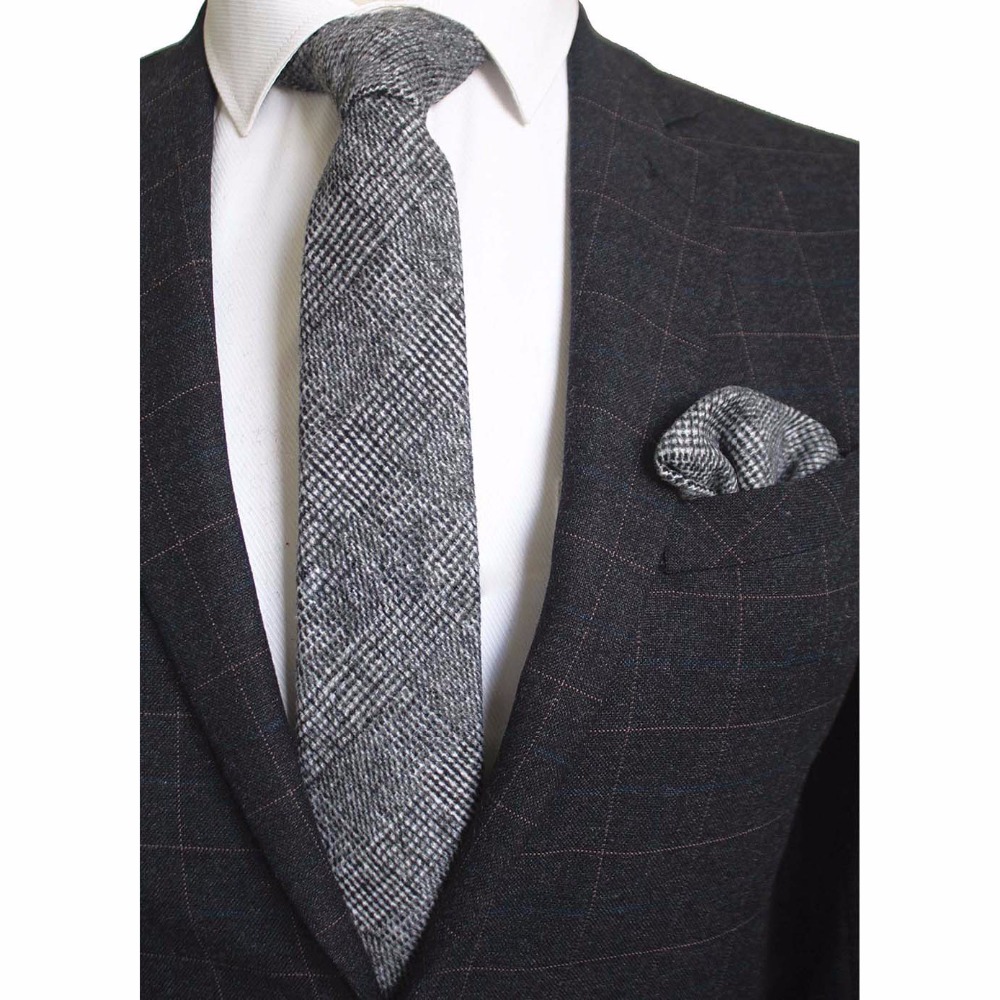 Ricnais 8cm Wool Necktie Solid - Handkerchief Cotton Men บทวิจารณ์และราคา