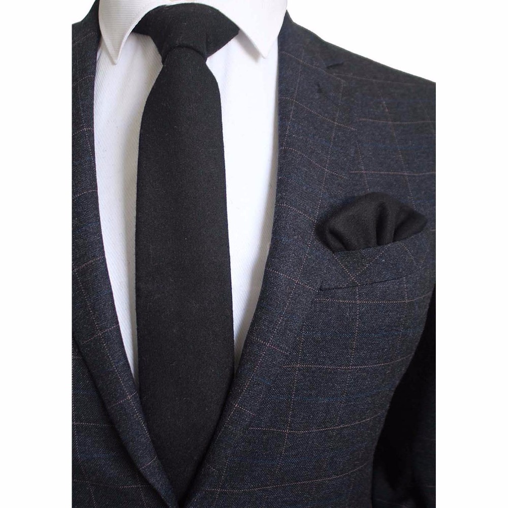 Ricnais 8cm Wool Necktie Solid - Handkerchief Cotton Men บทวิจารณ์และราคา