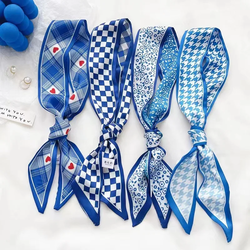 Klein blue silk scarf new chec - Silk Tie Striped บทวิจารณ์และราคา