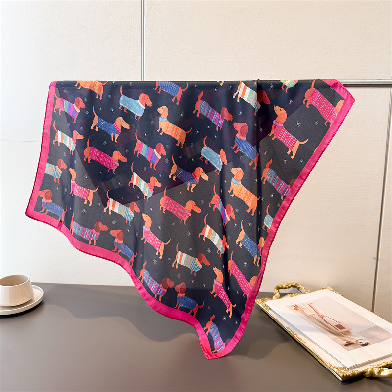 Ladies Cotton Dog Printed Squa - Bandana Cotton บทวิจารณ์และราคา