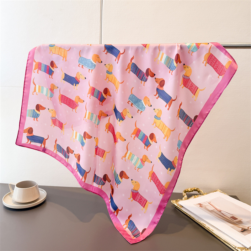 Ladies Cotton Dog Printed Squa - Bandana Cotton บทวิจารณ์และราคา