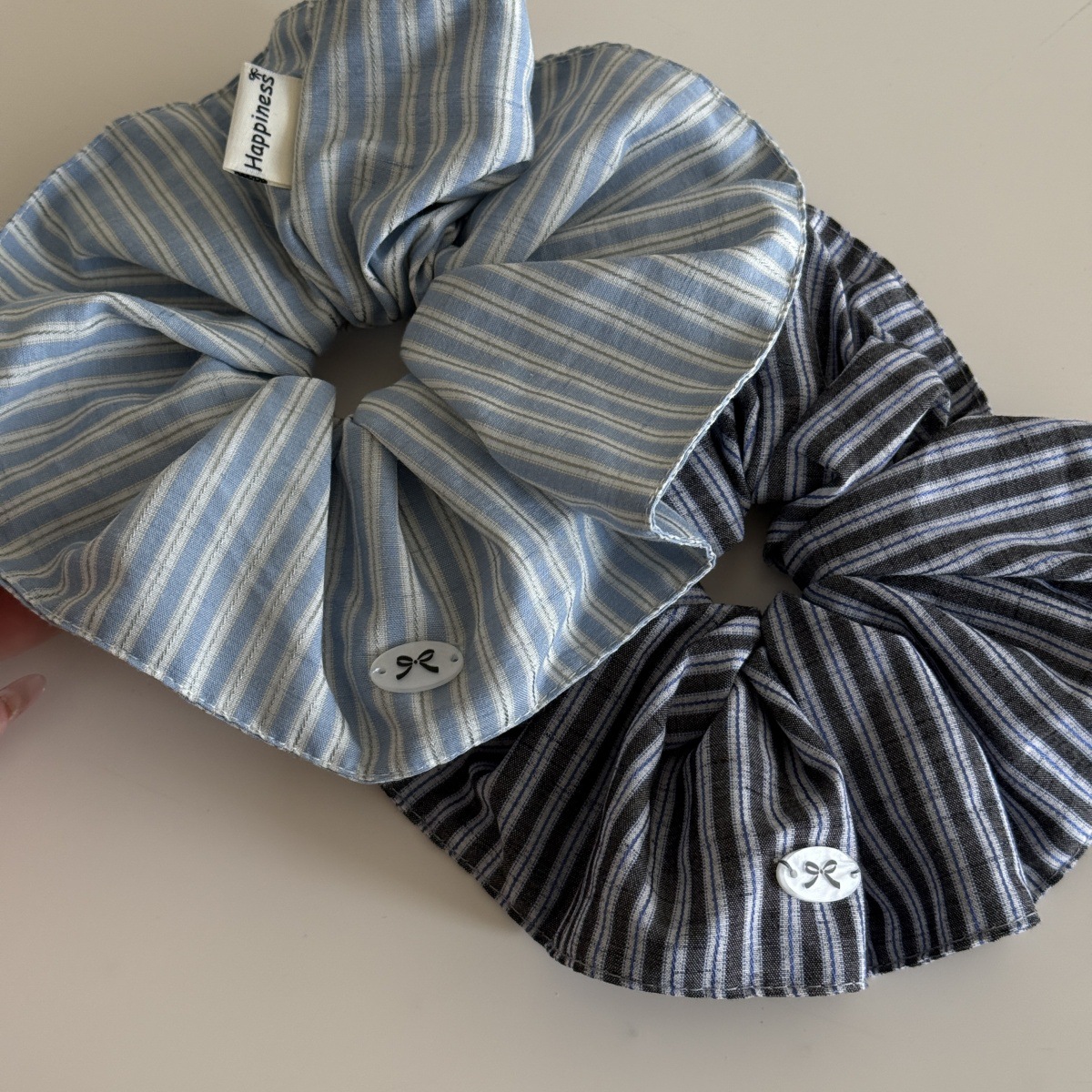 Korea Fashion Stripe Hair Rubb - Silk Tie Striped บทวิจารณ์และราคา