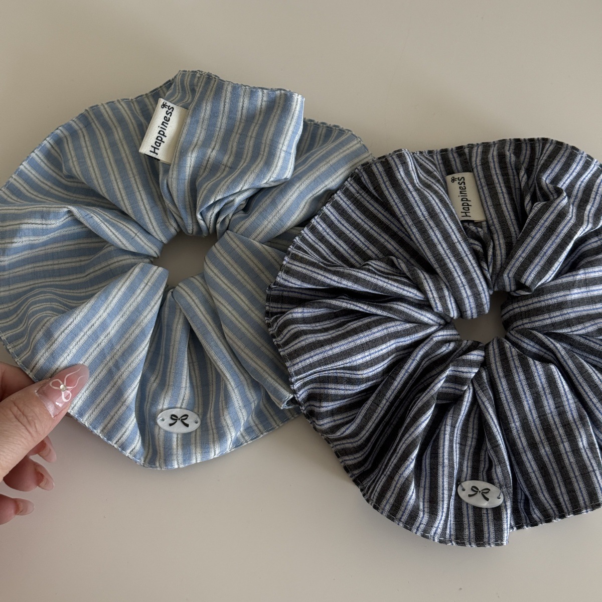 Korea Fashion Stripe Hair Rubb - Silk Tie Striped บทวิจารณ์และราคา