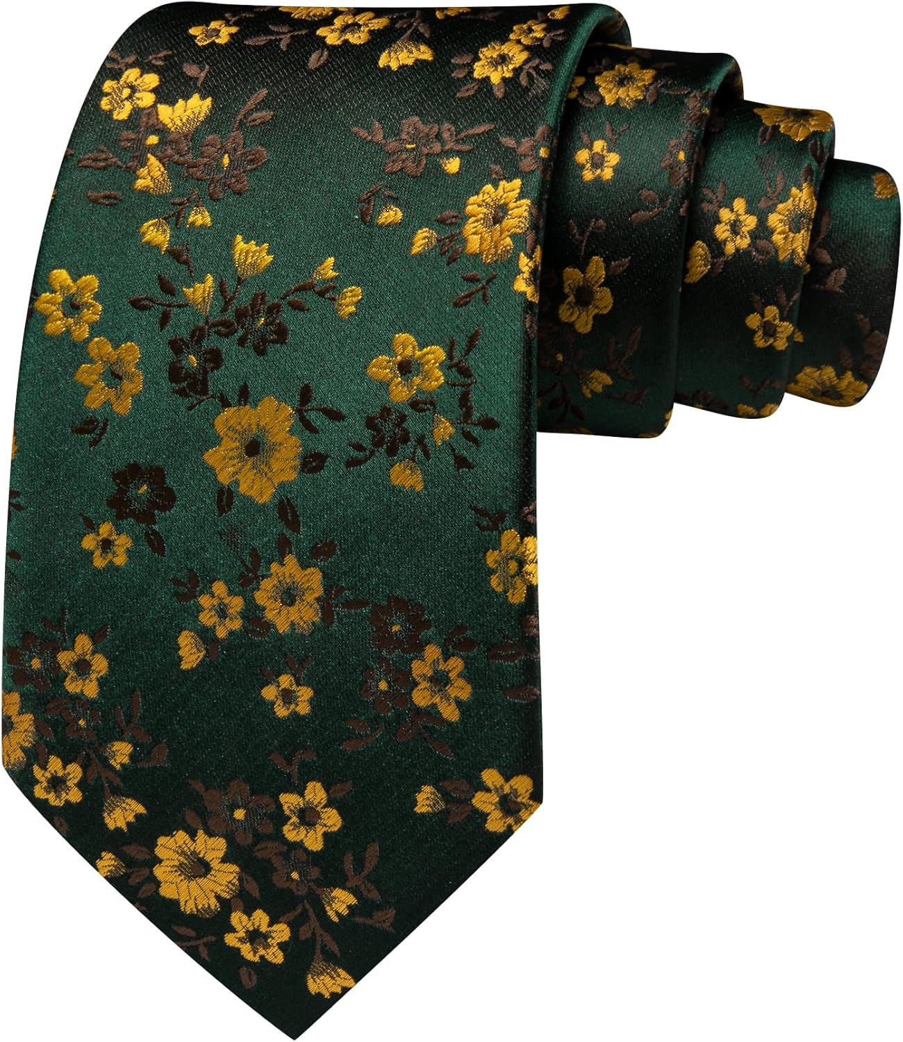 Men's Floral Paisley Silk Tie  - Pocket Square Set บทวิจารณ์และราคา